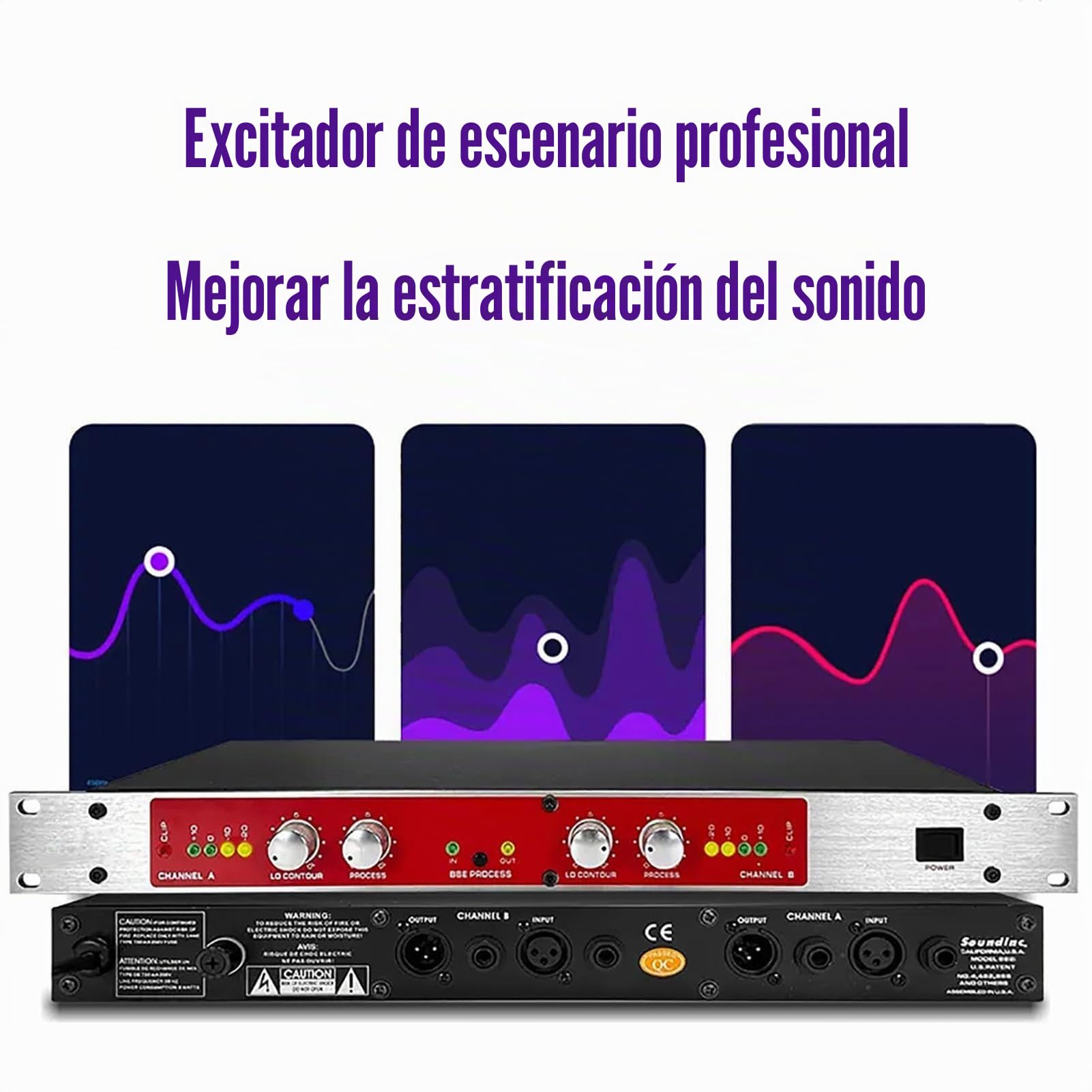 Procesador De Audio Profesional, Procesador Vocal Autotune con Botón De Ajuste De Volumen, Procesador Mezclador De Audio, Excitador De Sonido para Karaoke Doméstico, Escenario, Actuaciones