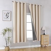 Vista 50 de Joydeco - Juego de 2 paneles de cortinas opacas de 63 pulgadas, 2 cortinas largas con aislamiento térmico burg, cortinas de oscurecimiento