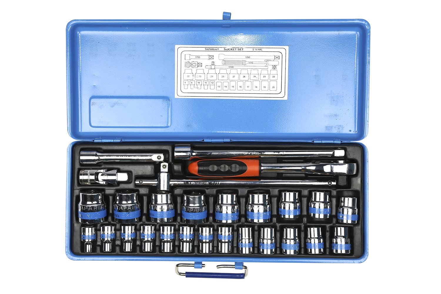 TOOL MASTER Taparia S14MXL 1/2-Inch Square Drive Socket Set, 2.3 x