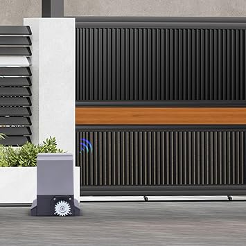 Gate Opener 1200KG Automatic Sliding Gate Opener Electric Driveway Motor Kit 550W Automatic Motor Driveway Security Set with 2 Keys and 2 Remote Control