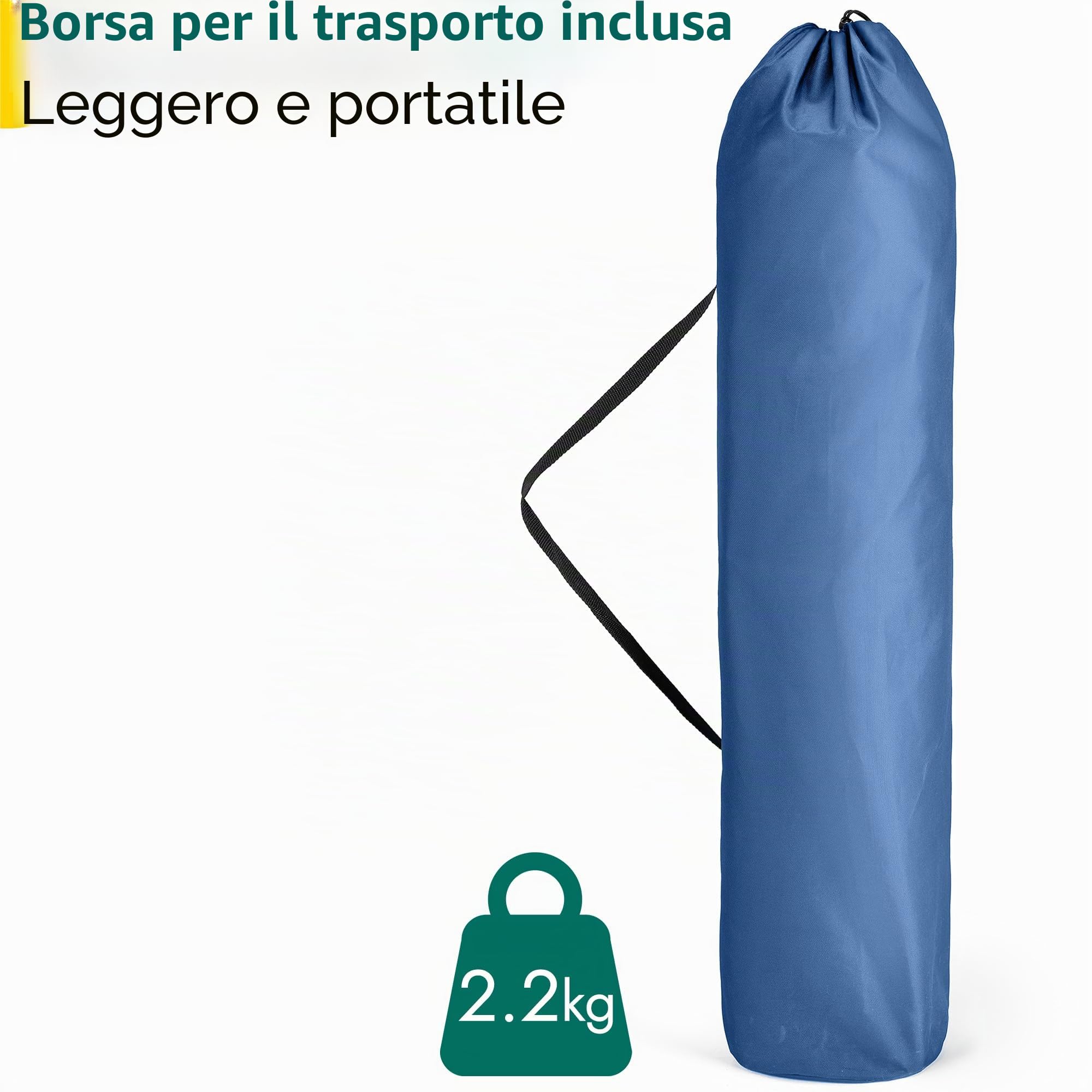 Sdraietta da Spiaggia Bassa Pieghevole Portatile con Piedini Anti Affondamento e Custodia