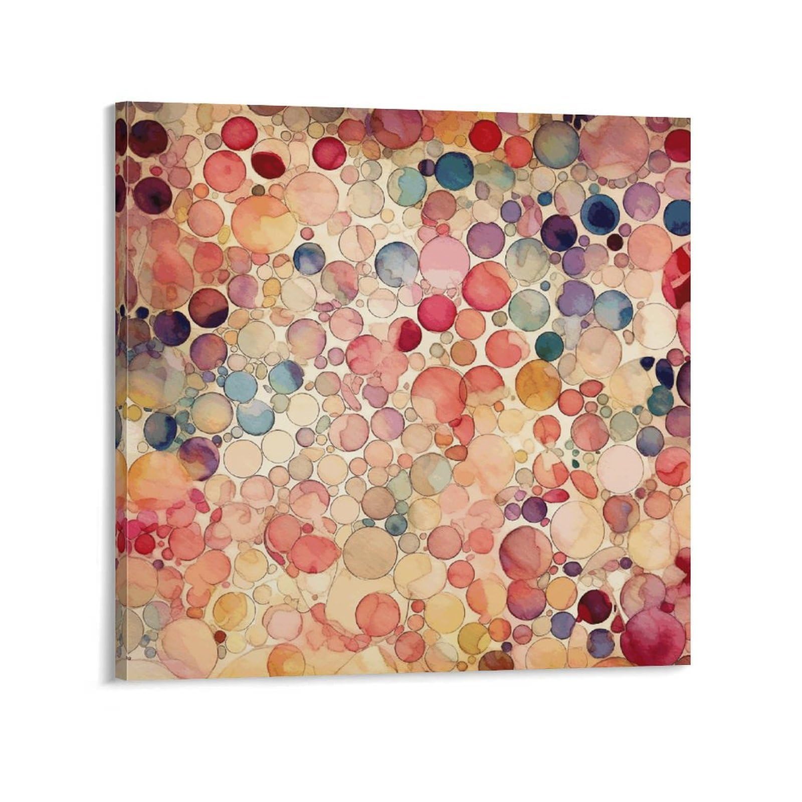 KLOPH Light Beige And Peach Canvas Wall Art for Living Room 10x10inch Modern Artwork Painting for Bathroom Hanging Canvas Prints Aesthetic Wallart for Bedroom Kitchen Office Wall Decor