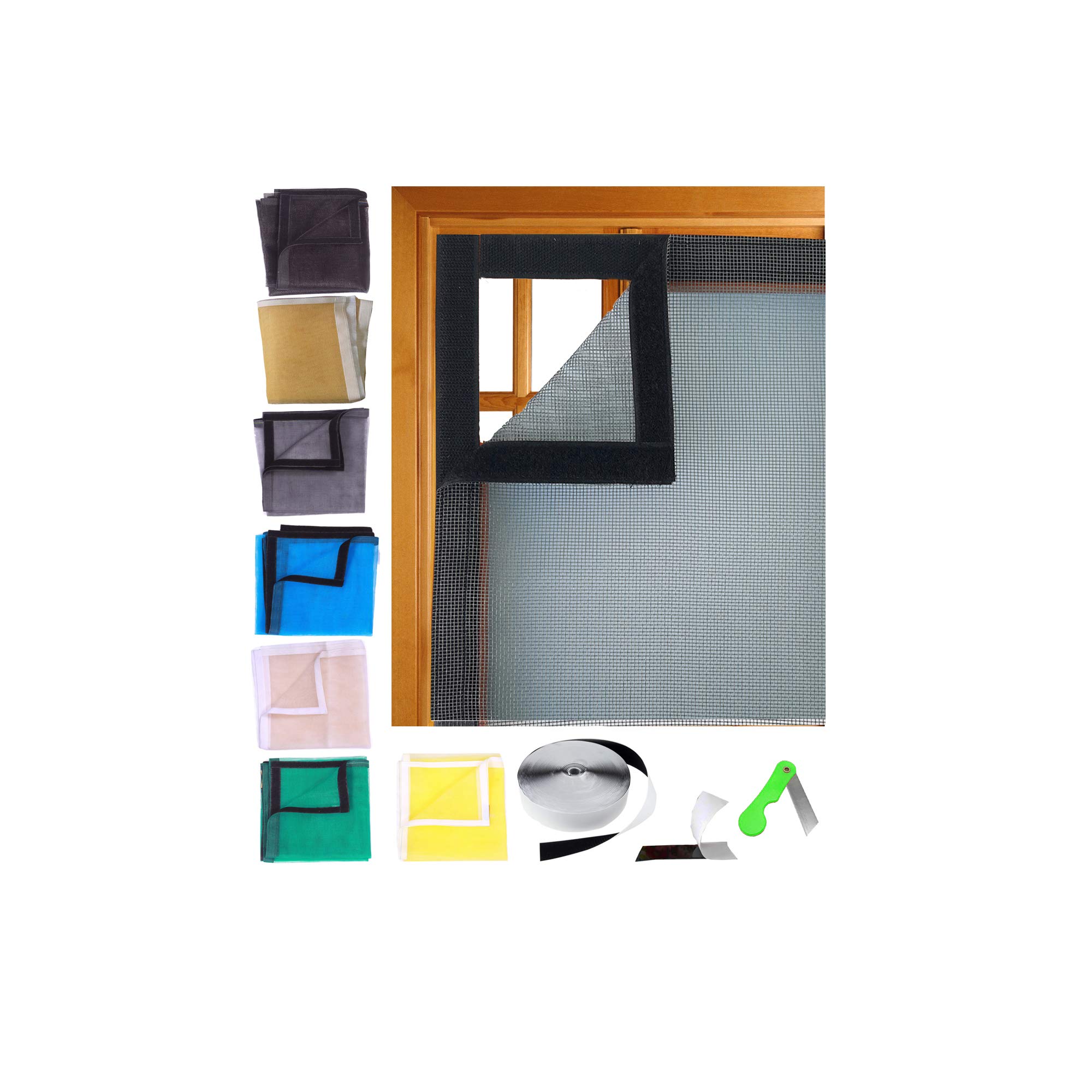SAI PRASEEDA Fibreglass Mosquito Net for Windows 47 x 47 Inch_120 x 120 Cm_4 x 4 Feet Grey Color with Adhesive Hook and Loop Stitched to Net SP13 (B07FSQBGYV) Amazon Price History, Amazon Price Tracker