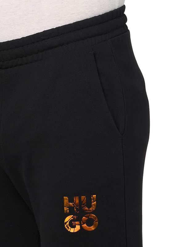 HUGO Stack Logo Cotton Sweatpants, Black Jade, XL by HUGO - Image 3