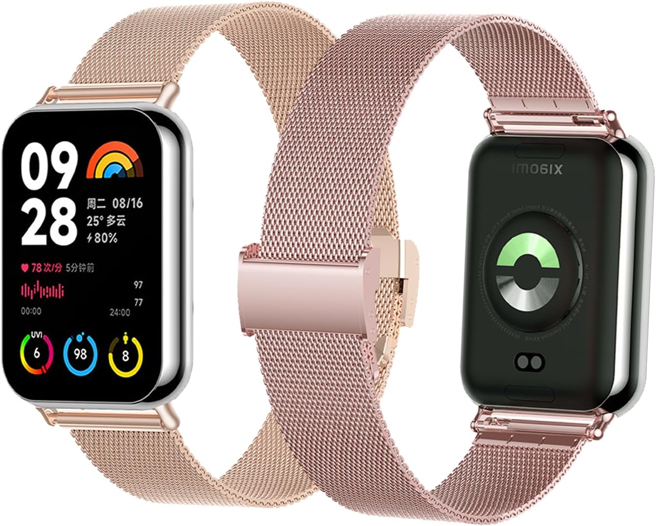 For Xiaomi Smart Band 9 Pro/Xiaomi Smart Band 8 Pro/Redmi Watch 4 Metal Replacement Bands, Stainless Steel Bracelet Replacement Mesh Metal Wristband Strap,Adjustable wristband