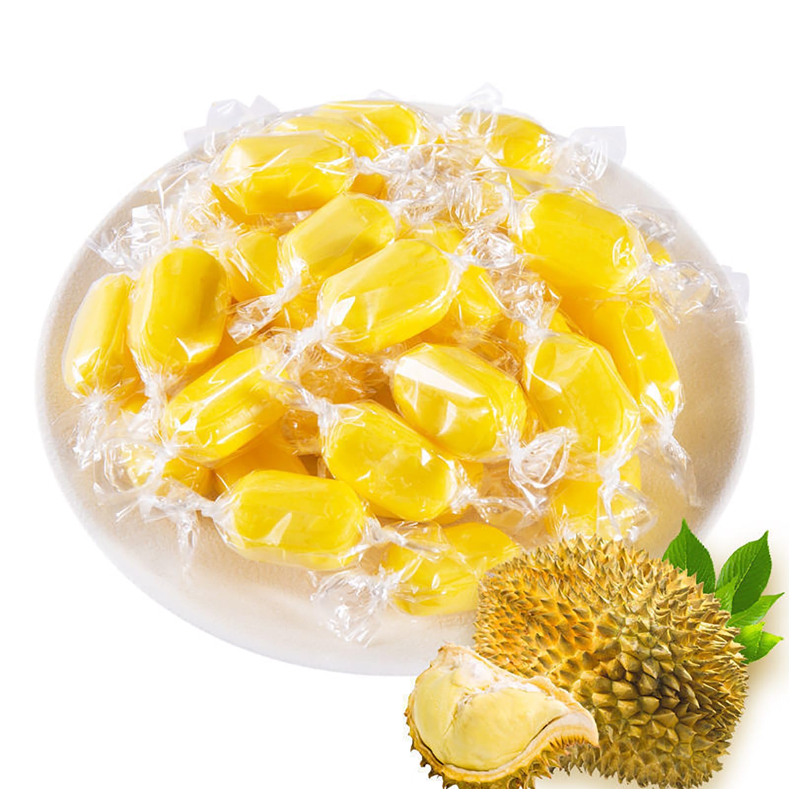 Durian candy 17.63oz Durian Fudge Durian Fudge New Year Snack Milk flavored Candy Milk Candy Bag Office Snack (500g)