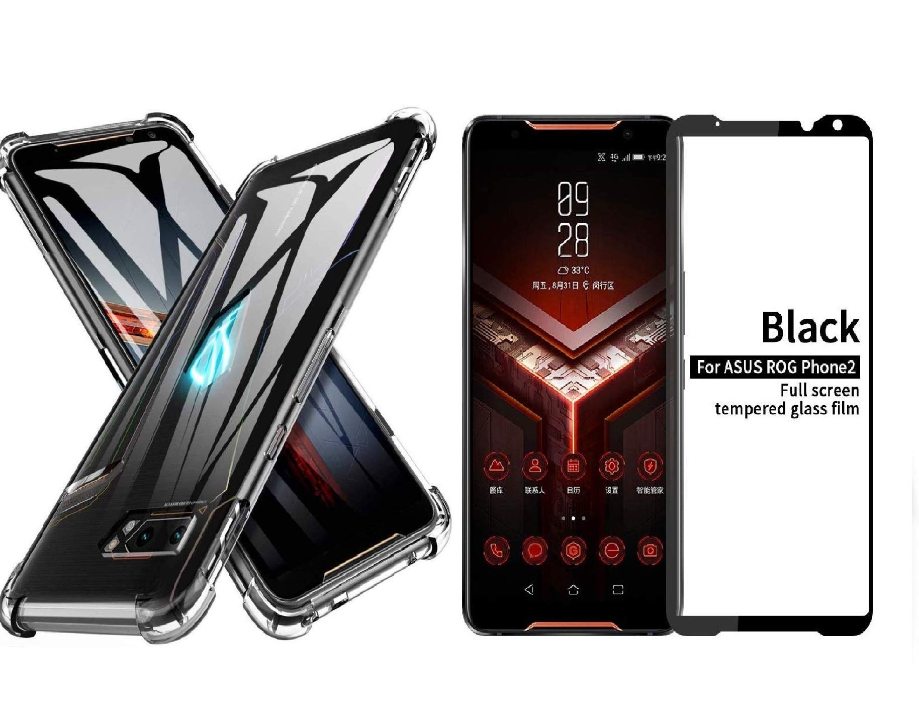 ELICA 21D 9H Tempered Glass + Transparent Back Cover for Asus ROG Phone 2 (B082MKJ629) Amazon Price History, Amazon Price Tracker