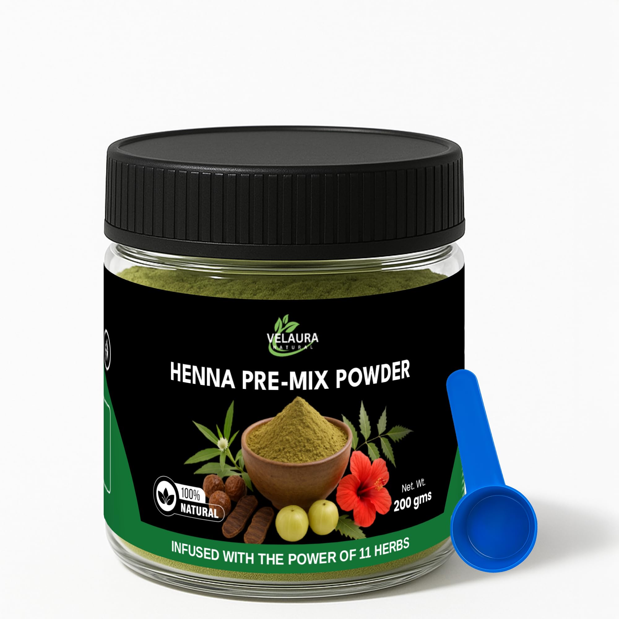 VELAURA NATURAL Henna Pre Mix Powder with 11 Herbal Mix – Nourishes Hair, Promotes Growth, Prevents Dandruff & Adds Shine Naturally-image-4