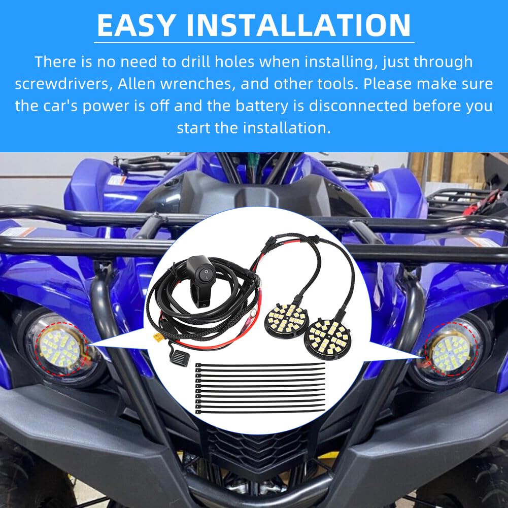 Headlight Kit For Yamaha Grizzly 90 2019-2024 23 LED Light Fits In OEM Location - Foto 11