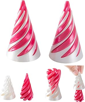 2 Pack 3D Printed Impossible Spiral Cone Fidget Toys, Optical Illusion Passthrough Desk Sensory Toy, Stress Relief Gifts for Kids 6+ Adults Office Classroom