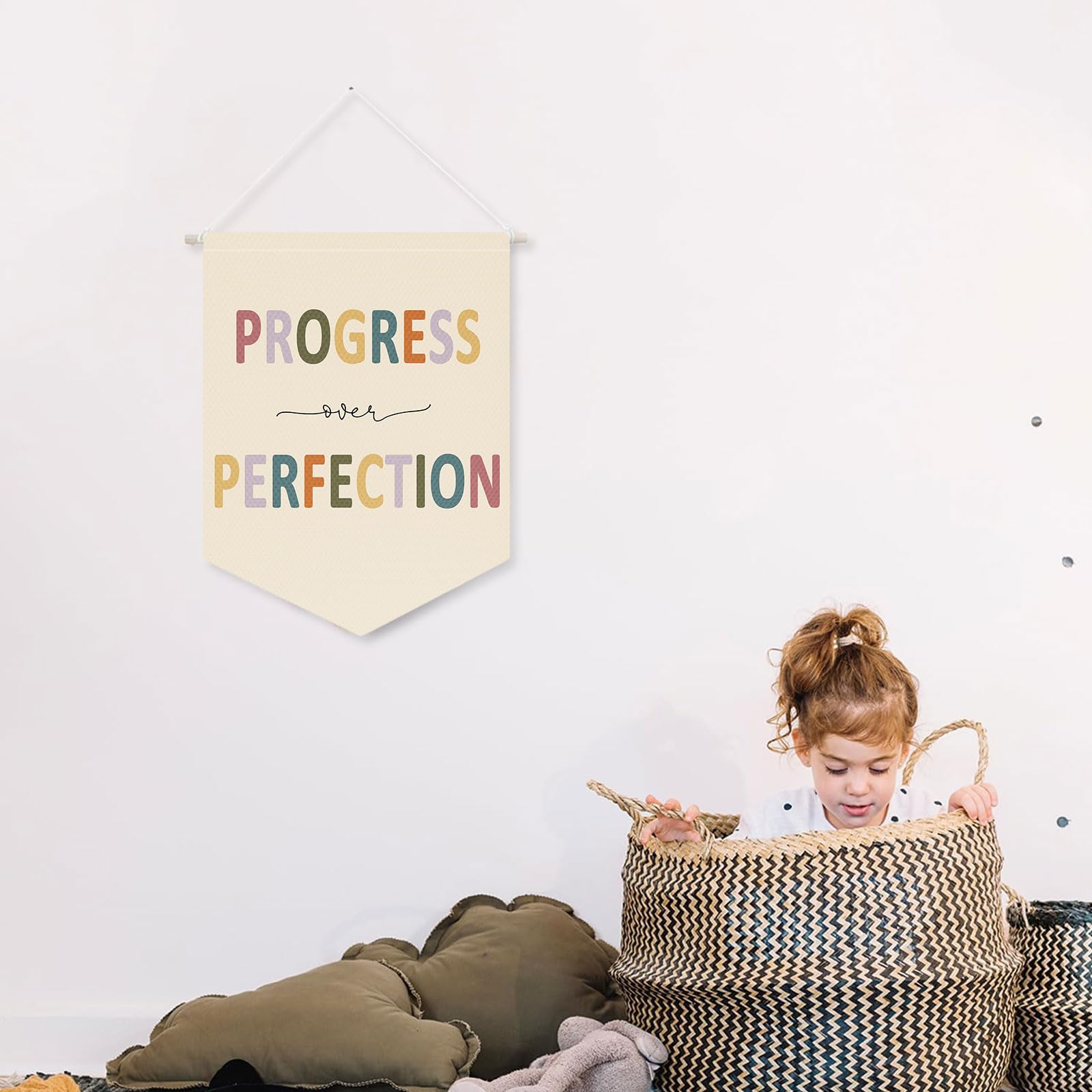 Bunte Wanddekoration Fürs Kinderzimmer Oder Klassenzimmer – 75 X 50 Cm Leinwand-Banner Mit 2 Metallösen