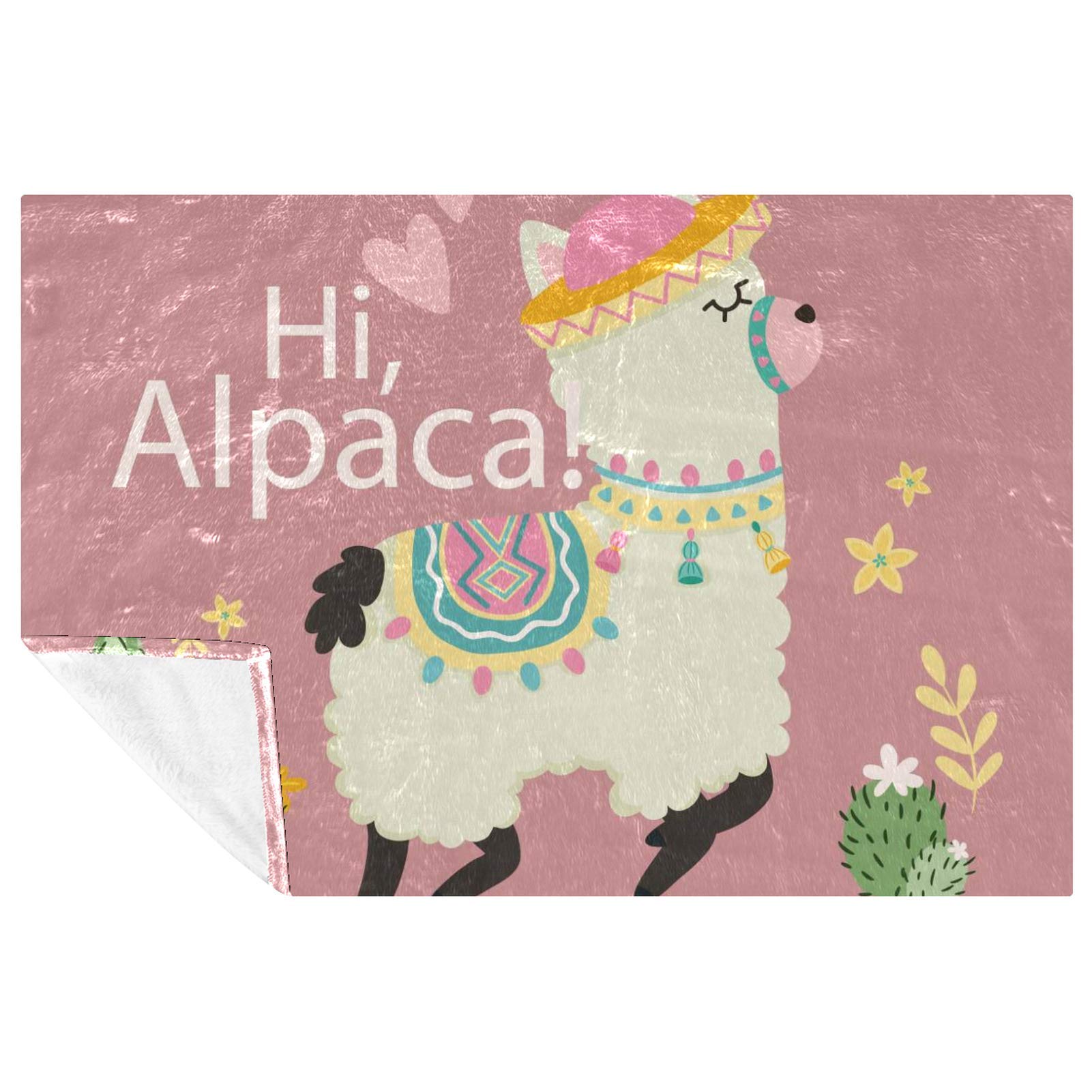 Couverture en alpaga mignon imprimé animal cadeau naissance lit