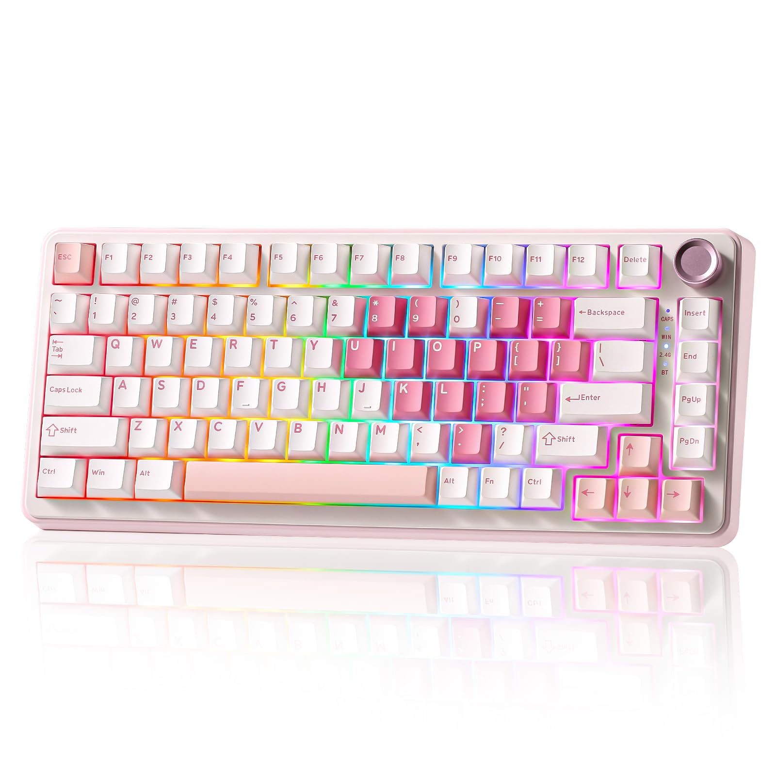 YUNZII B75 PRO 75% ガスケットゲーミングキーボード ホワイト Amazon.com: YUNZII B75 PRO 75% Wireless Mechanical Keyboard (White