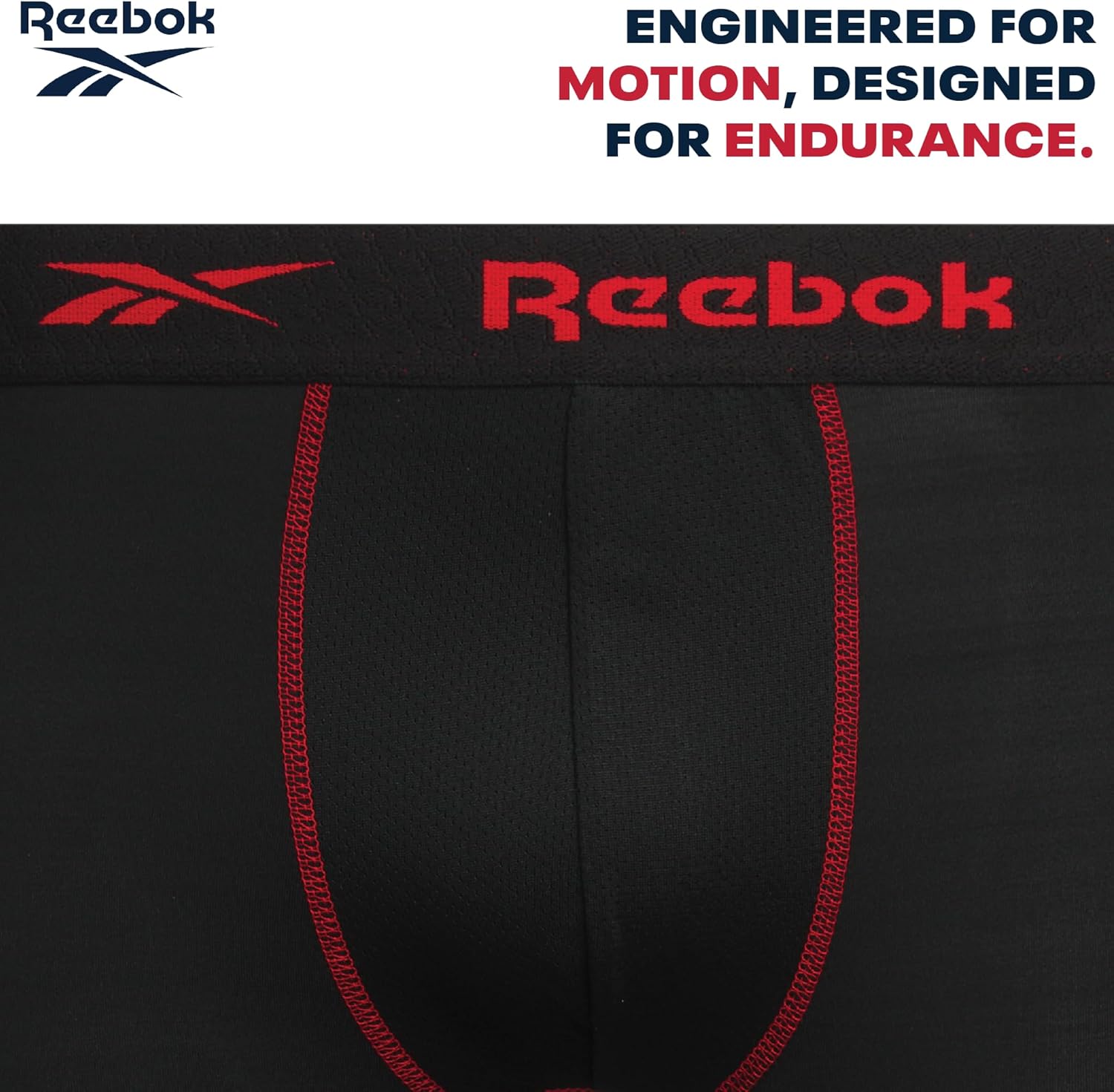 Reebok Mens Boxer Briefs - 3 Pack Athletic Stretch Moisture Wicking 6” Inseam Mens Underwear Boxer Briefs with Contour Pouch - Image 5