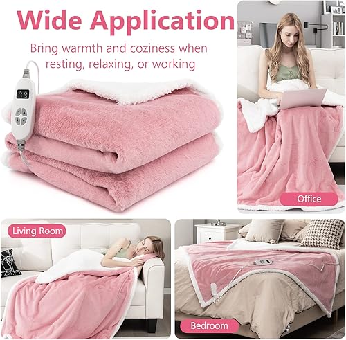 Miniatura 9 de Giantex Manta térmica de 60 x 50 pulgadas manta de calentamiento con 10 niveles de calefacción temporizador de 9 horas apagado automático protección