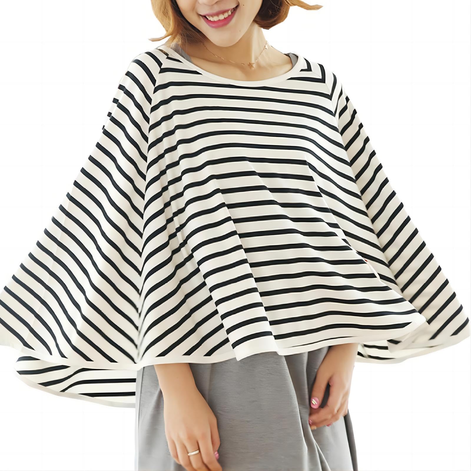 Sunkizzrs® Cotton 360° Nursing Covers for Breastfeeding - Feeding Cover Breastfeeding Mother - Nursing Covers for Feeding Mom - Feeding Scarf Breastfeeding - Breastfeeding Cover (Black & White)