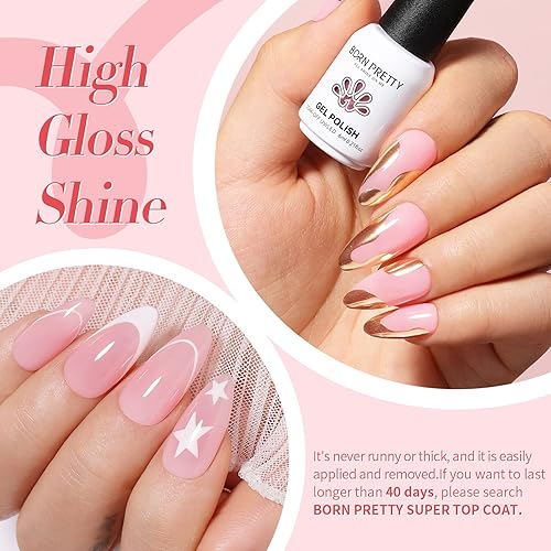 Miniatura 6 de Born Pretty Kit de 28 esmaltes de uñas de gel de gelatina con lámpara de uñas UV de 48 W, 12 colores, rosa gelatina, nude, neutro, juego de esmalte