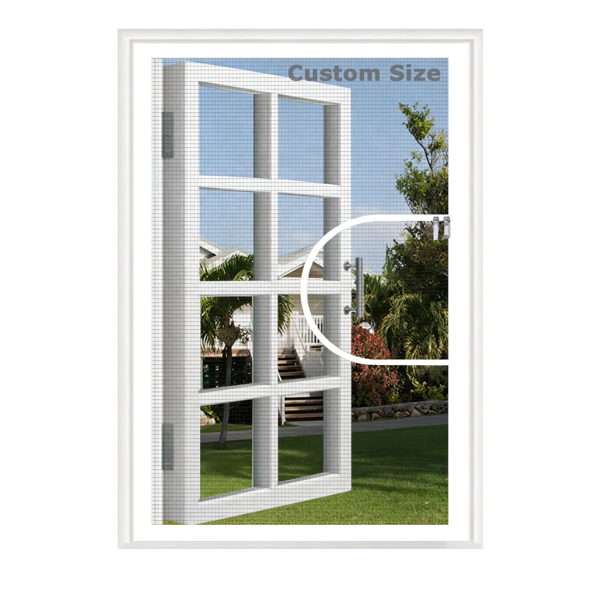 Hruile White Sticky Tape, White Mesh Custom Size Window Screen, Fly Screen Mosquito Window Mesh, Self-Adhesive Insect-Proof Netting, Pet Anti-Escape Safety Mesh, Balcony Cat Net, Keep Bug/Flies Out