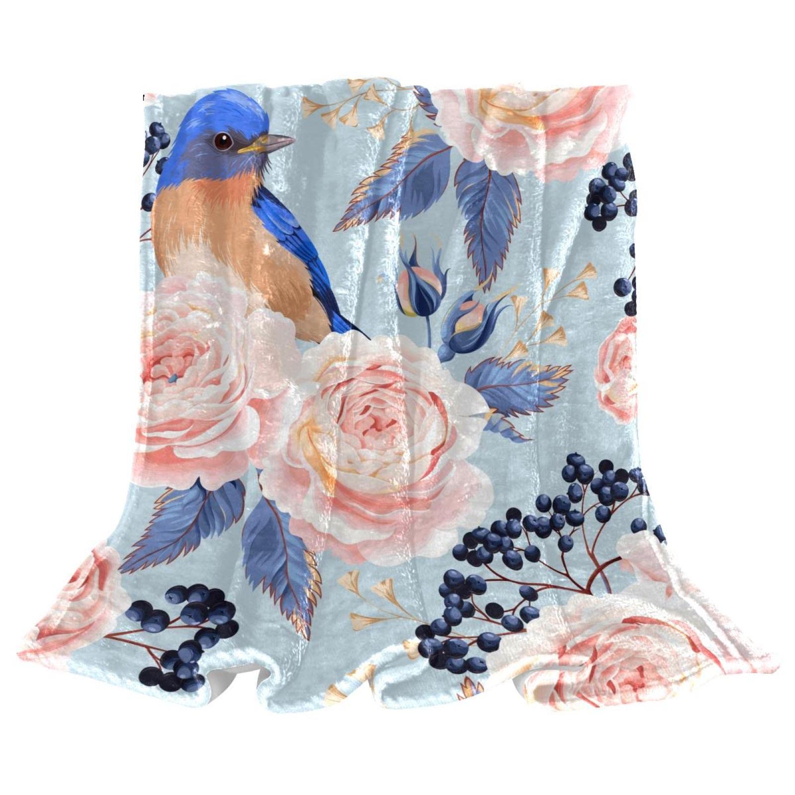 Couverture polaire de literie anti-poussière pour le sol du canapé de la chambre bleu oiseau
