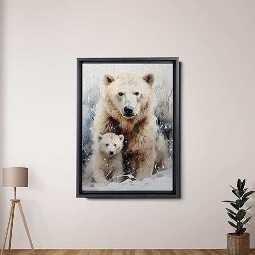 Miniatura 4 de Fox Mother Cub Print, In The Style Of Stencil,Based, Kids Wall Art, Kids Wall Art Display, Mom And Baby Animal Art Print, Canvas, Home Decor