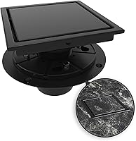 Vista 14 de WEBANG - Drenaje de ducha cuadrado de 6 pulgadas cepillado con brida reversible de 2 en 1, cubierta extraíble con inserto de azulejos, rejilla