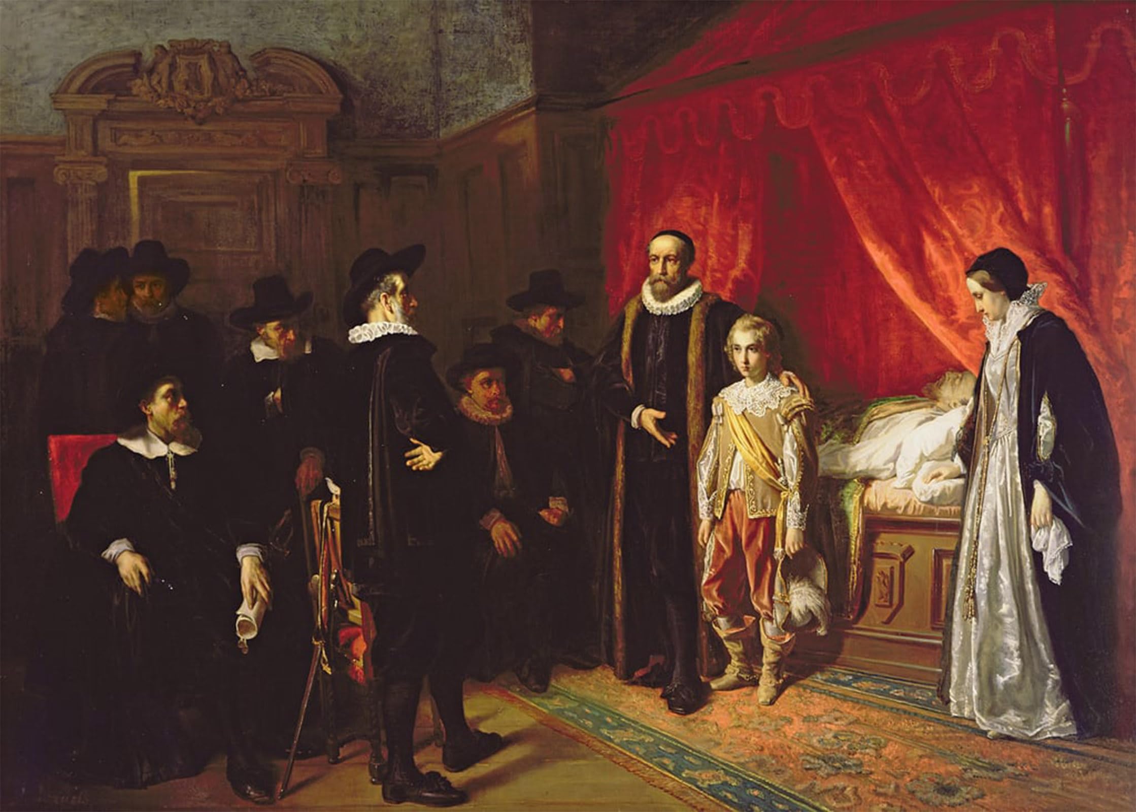 Artxlxxbn No Frame Famous Painting Canvas Artwork Graffiti Print The Death Of William The Silent Stadholder Of The Netherlands By Jozef Israëls Portrait Canvas Image For Home Decor 60X90cm