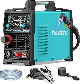 Bestarc Plasma Cutter, [Pilot Arc] [Large LED Display] [Air Sensor] 65A Plasma Cutter Machine 110/220V Dual Voltage, 5/8 Inch Clean Cut 1 Inch Max Cut, Post Flow 2T/4T for Beginners DIY
