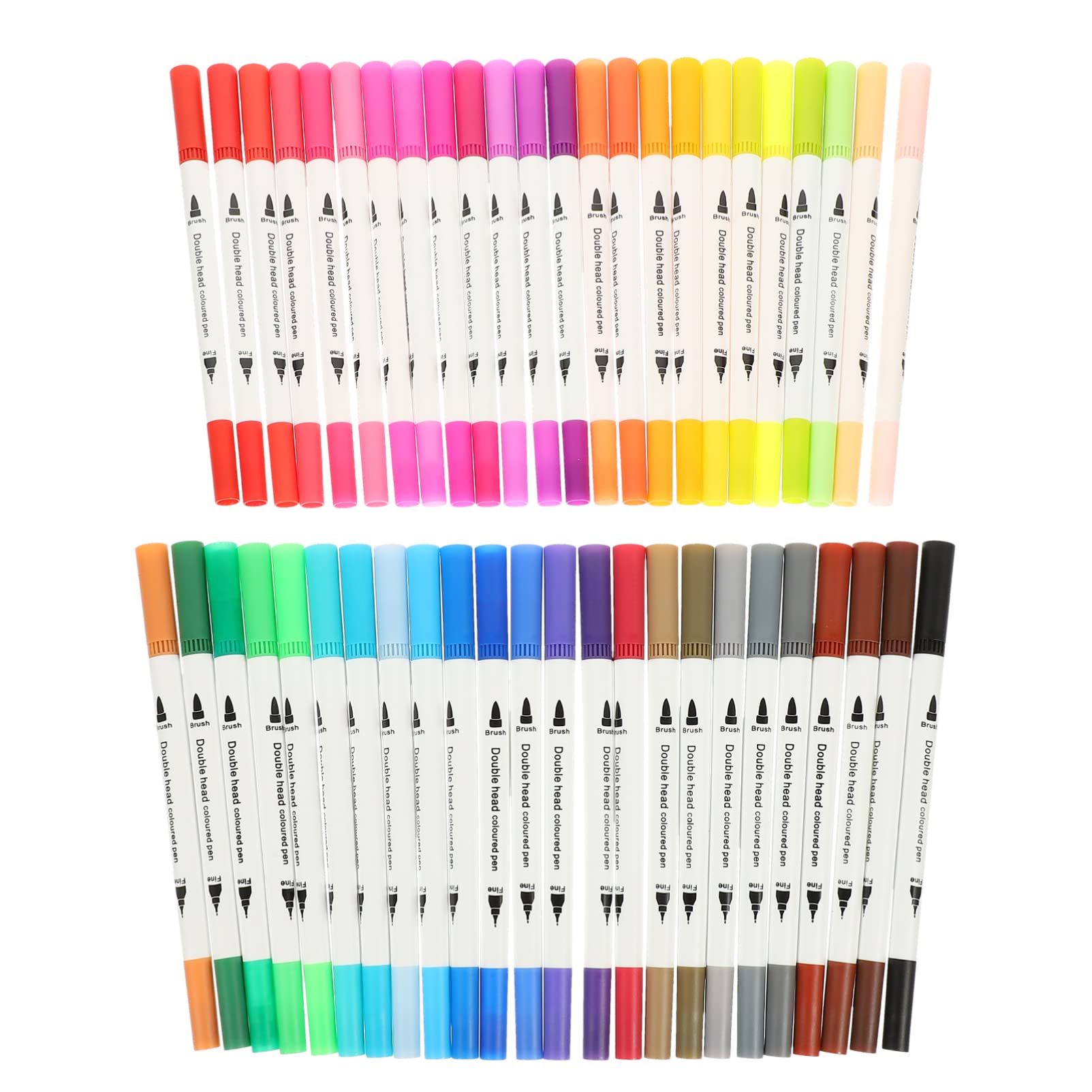 jojofuny 48 Rotuladores de Acuarela de Plástico, Escritura Suave, para Colorear y Dibujar, Adecuado para Estudiantes y Journaling, 48 Piezas