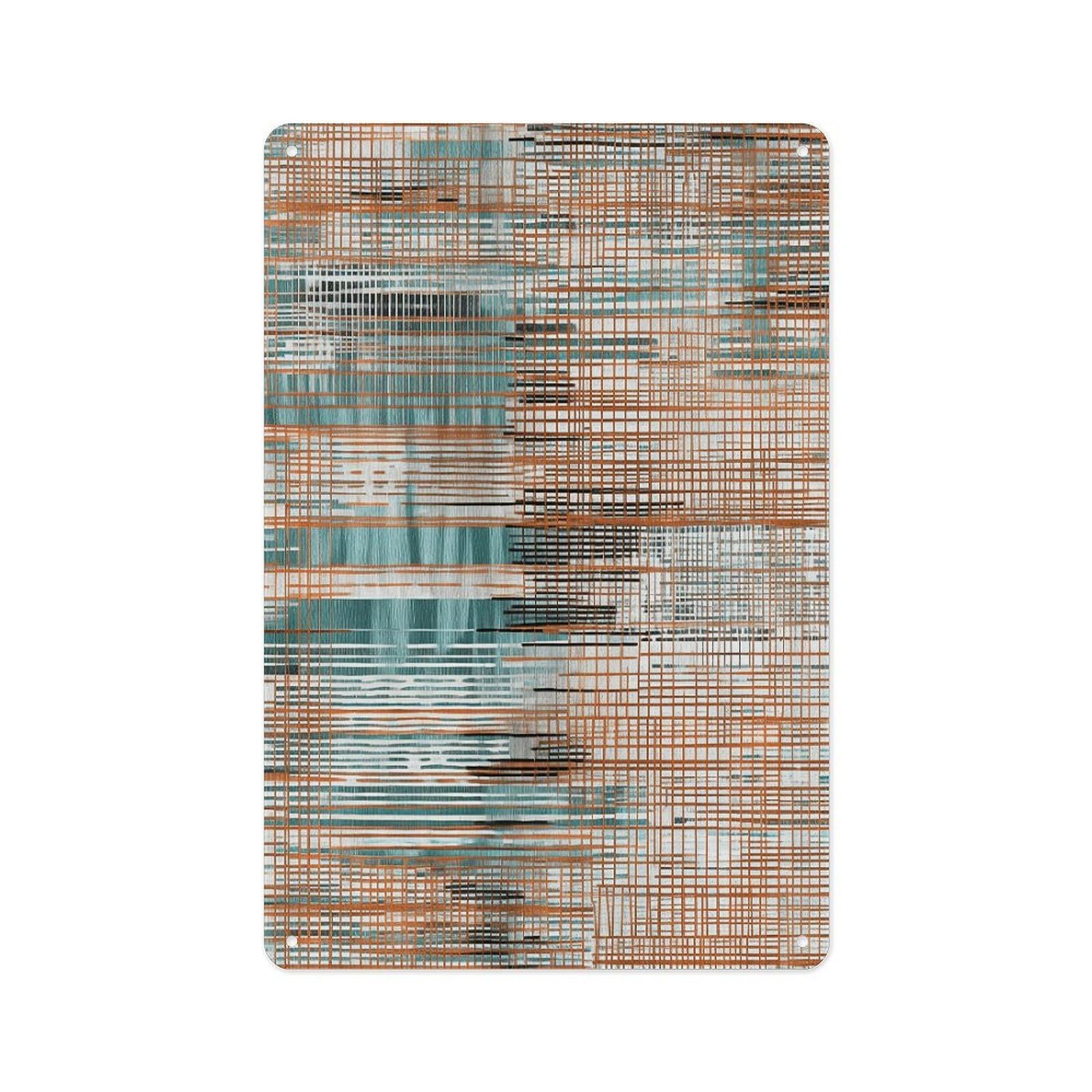 Fekiloot Style Orange Abstract Pattern Wall Decor Metal Signs Tin Signs Poster