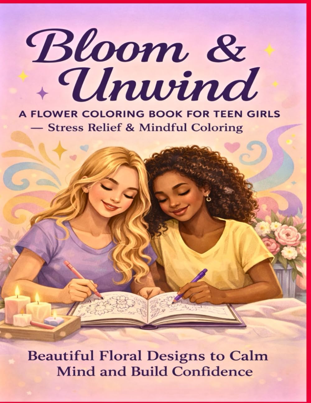 Bloom And Unwind: A Flower Coloring Book for Teen Girls, Stress Relief & Mindful Coloring (INK & fur Series)