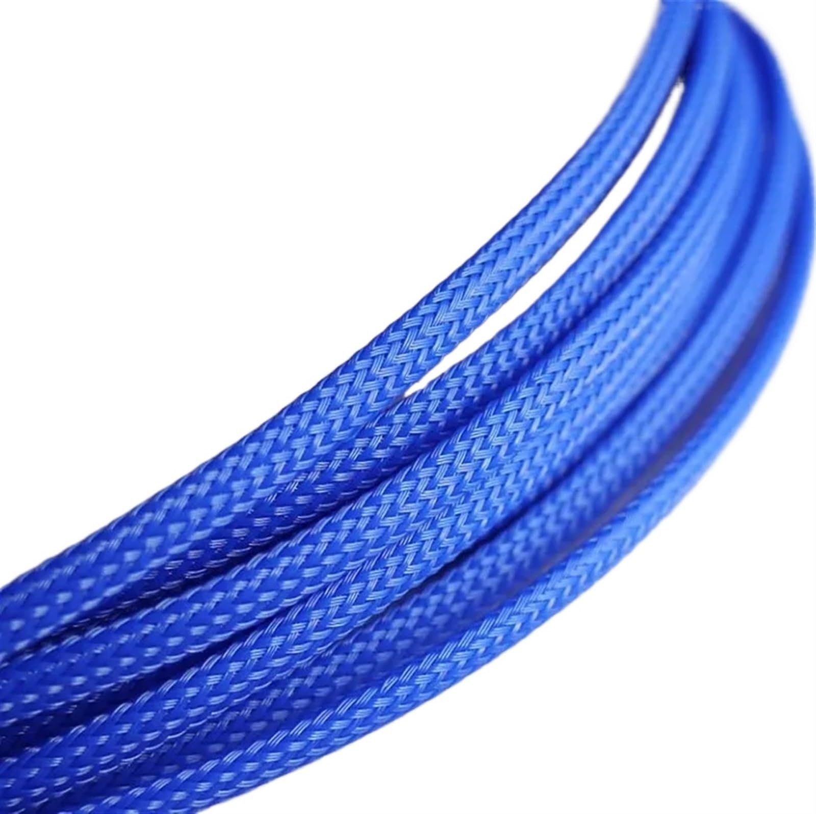 Guaina Cavi 3.0MM 4MM 6MM 8MM 10MM 12MM 16MM Maniche piatte intrecciate espandibili for cavi in ​​pelle di serpente(Blue Golden,16MM,20 Meters)