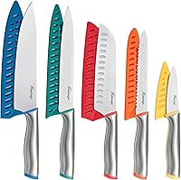 Vista 1 de Juego de cuchillos de cocina de 11 piezas de acero inoxidable de alto carbono, juegos de cuchillos de chef con 5 protectores de cuchilla, apto