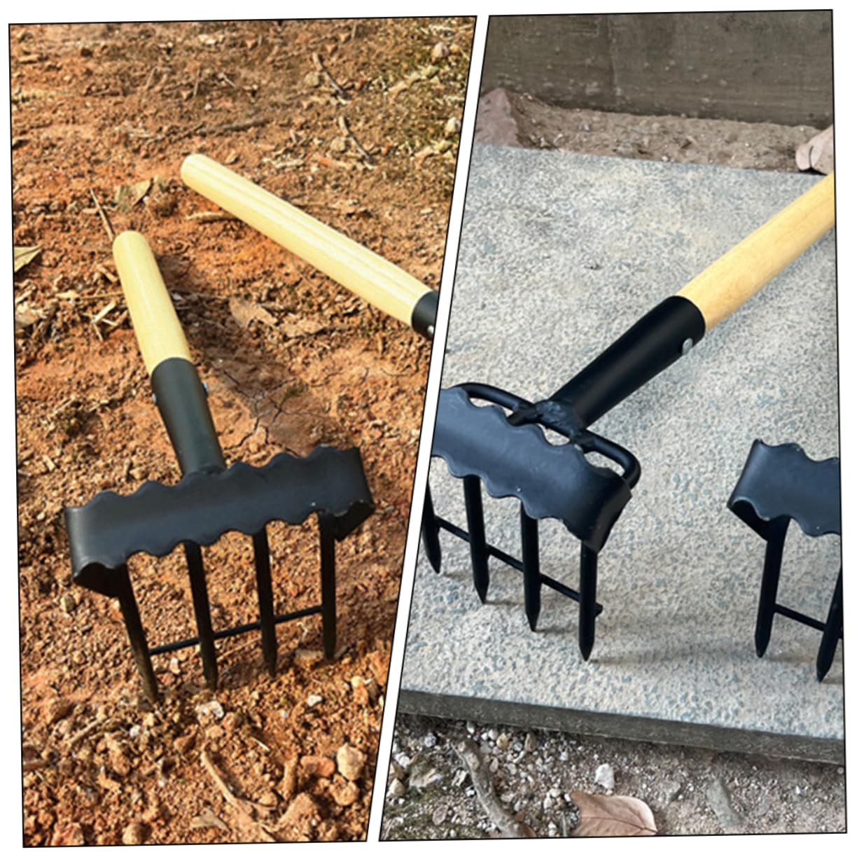 TOYANDONA Kleiner Handrechen für Gartenarbeit Multifunktionales Gartengerät Verschleißfestem Material zum Jäten Lockern und Pflanzen Bäumen für Hobbygärtner und Profis