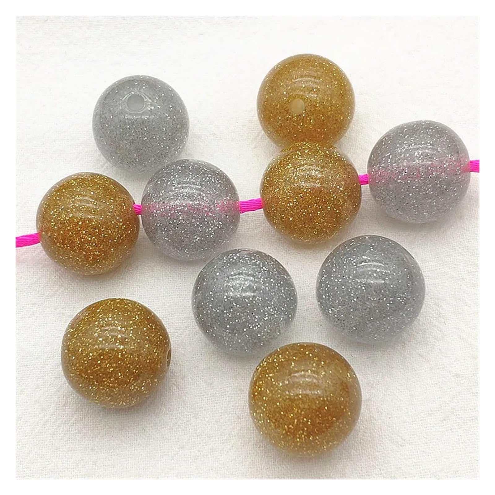 Poudre de résine Transparente 12/16/20mm, Grosses Perles Rondes for Collier Fait à la Main, pièces de Bricolage, résultats et Composants de Bijoux