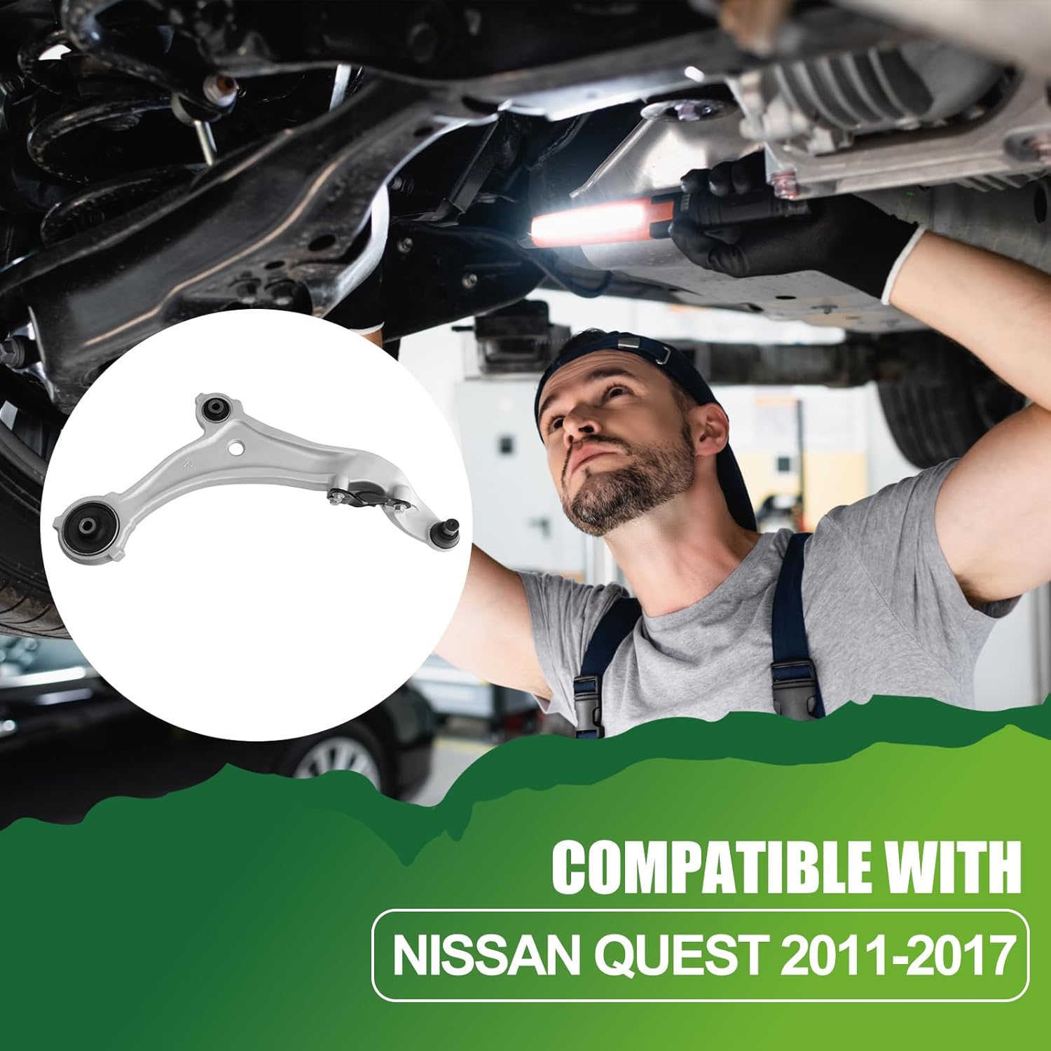 right front lower control arm with ball joints set for 2011-2017 quest, control arm replacement: 54500-1ja0a