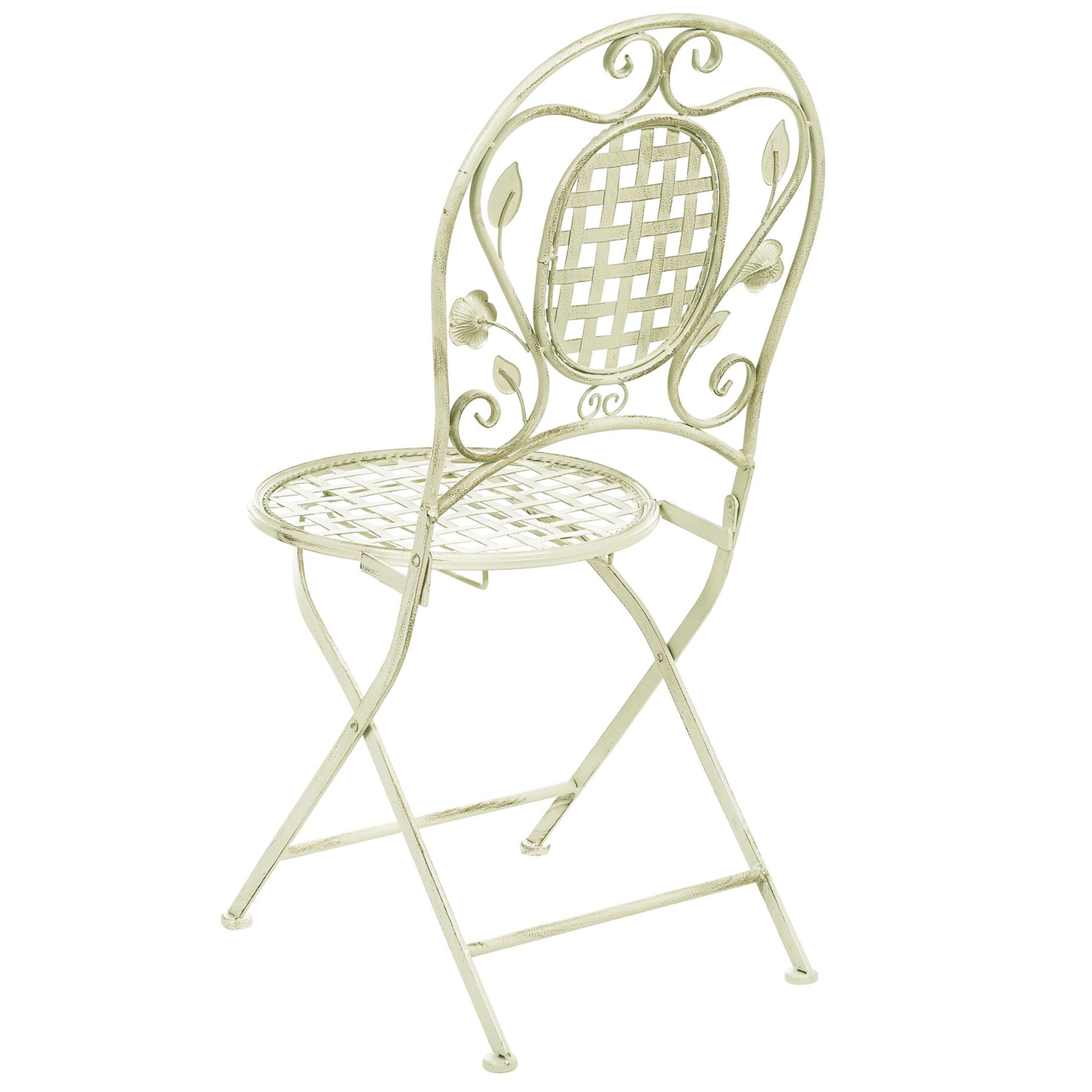 Beliani Lot 2 Chaises de Jardin Bistrot Pliantes pour Patio Terrasse ou Balcon au Style Traditionnel et Provençal