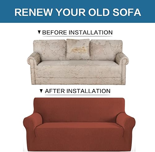 Miniatura 5 de H.VERSAILTEX Funda elástica para silla, funda protectora para muebles, funda protectora de muebles de alta elastano, a cuadros pequeños, de punto