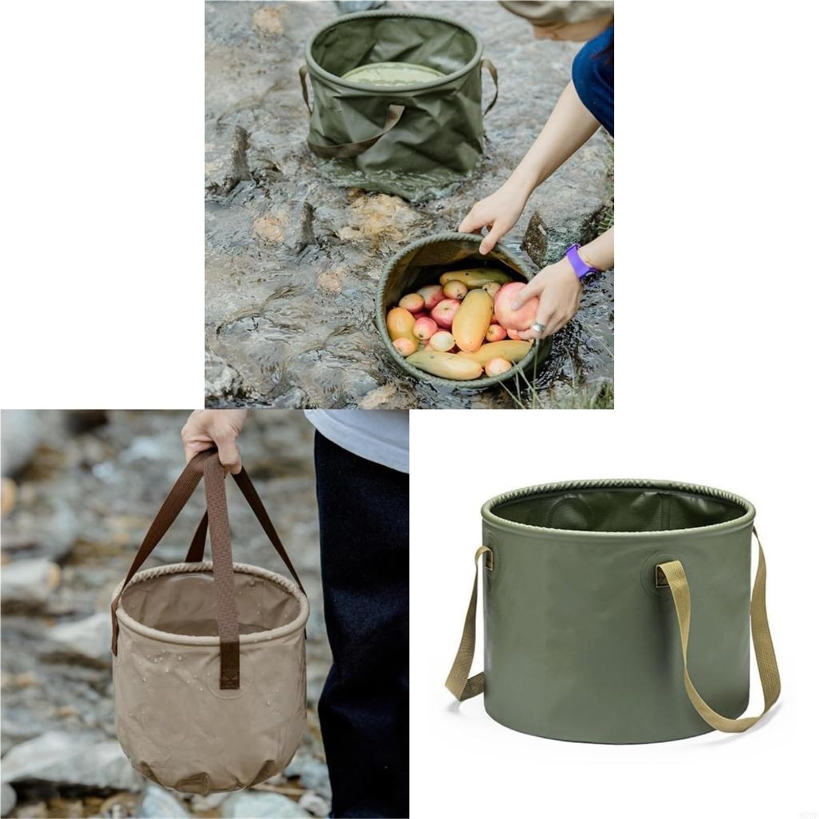 Camping-Klappeimer, rund, auslaufsicher, 10/20 l