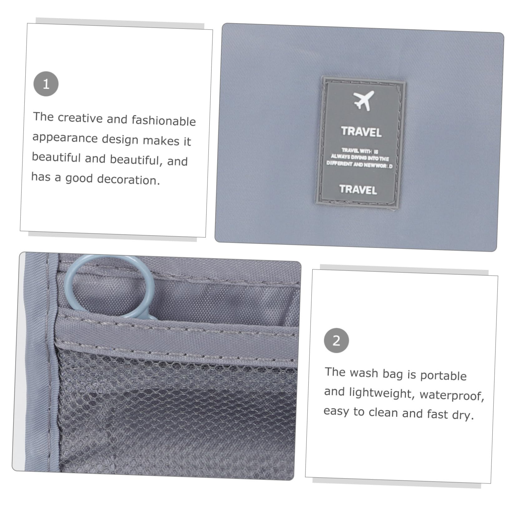 MAGICLULU 3piezas Bolsa De Aseo Portátil Gancho para Colgar Organizador De Maquillaje y Artículos De De Gran Capacidad