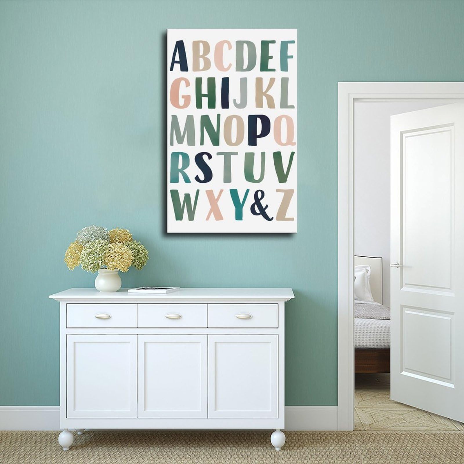 LNYLSJ Poster éducatif ABC Alphabet pour l'école à la maison et la salle de jeux