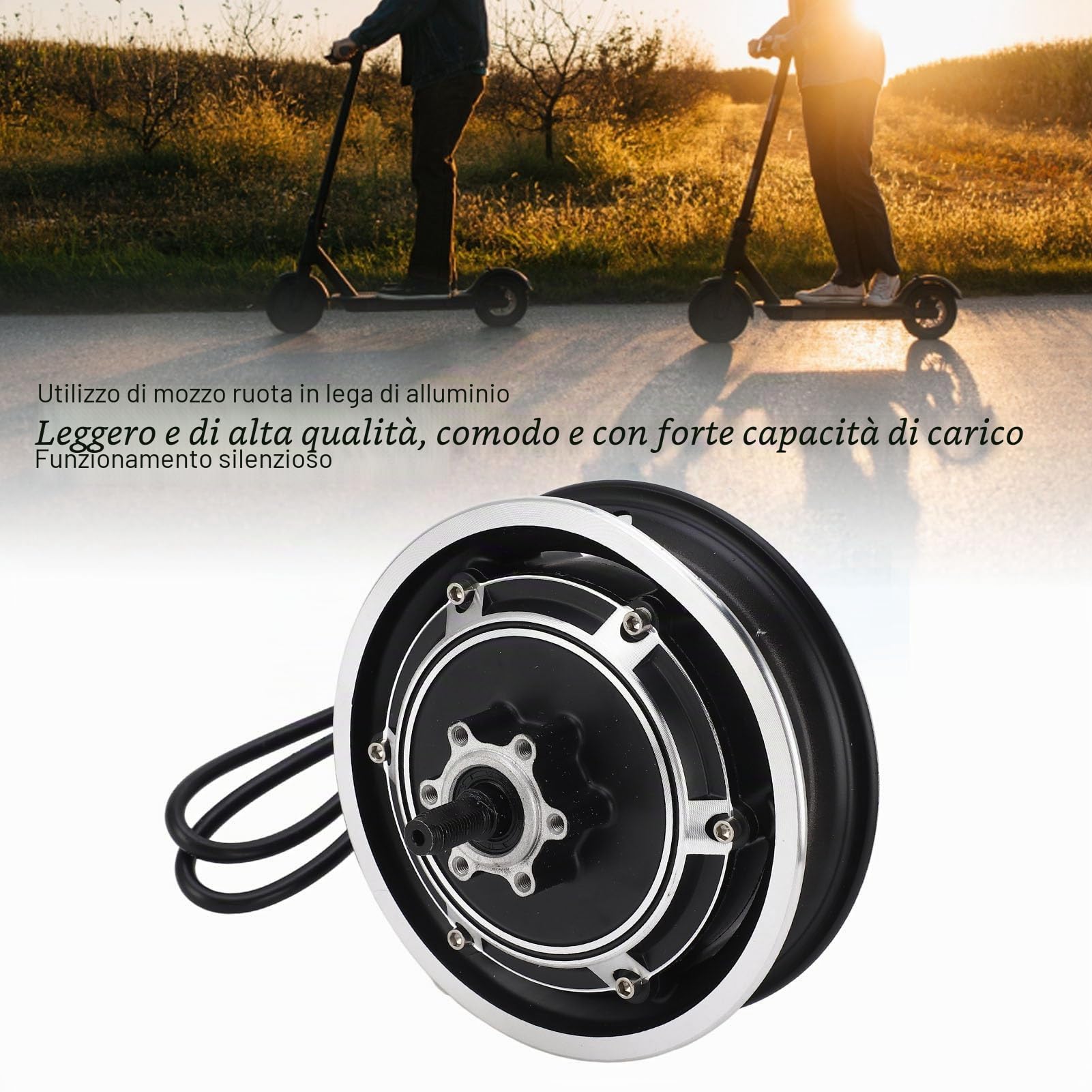Motore del per Scooter Elettrico 48V 1000W per Pneumatico Esterno da 10 Pollici Ruota in Lega di Alluminio Funzionamento Silenzioso Alta Efficienza Durevole