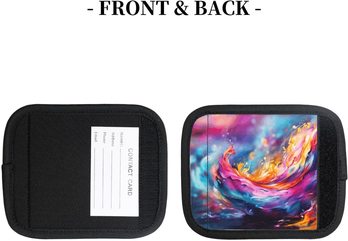 Abstract Music Themed Print Luggage Handle Wraps Luggage Identifiers Soft Neoprene Luggage Handle Wraps for Suitcase Trolley Handle Grip Cover 2 Pack Luggage Tags