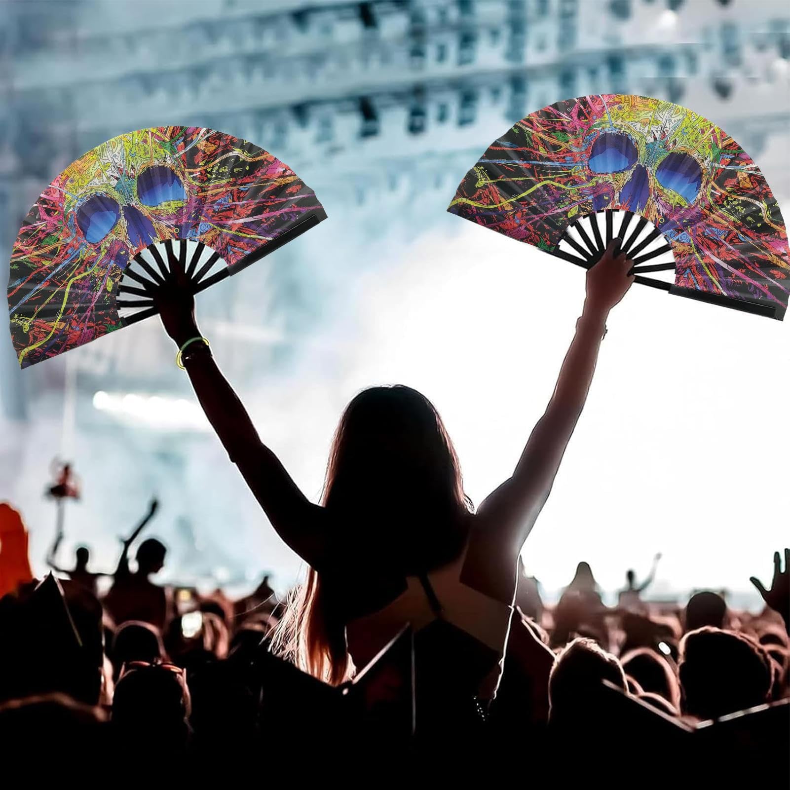 HINGTAI 10 Ventagli Pieghevoli A Mano Colori Misti – Scatto Ritmico Per Balli Di Gruppo, Line Dance, Matrimoni E Spettacoli, Portatili
