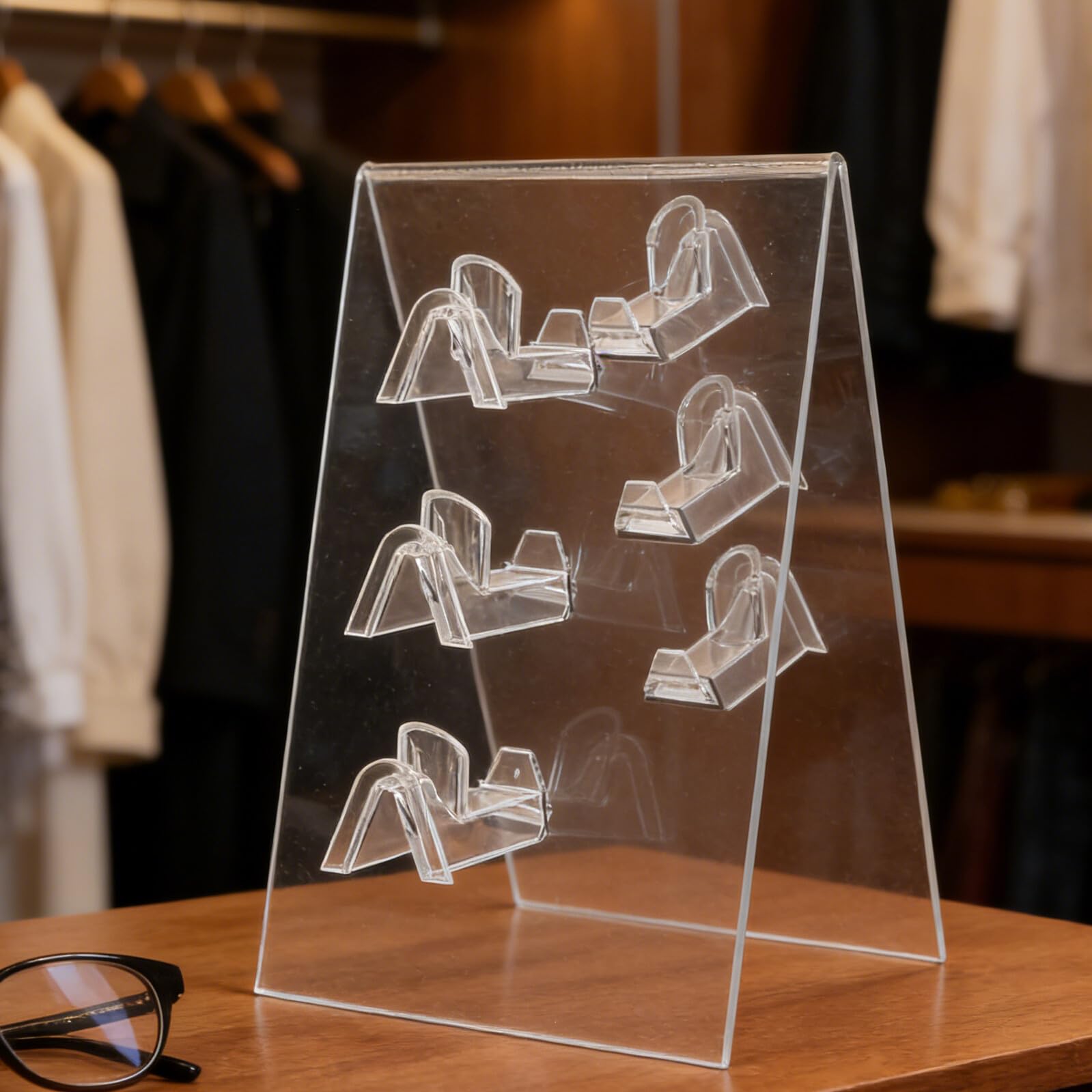 Levemolo Acryl Brillendisplay mit Doppelseitigem Design und Stabilem Sockel Moderner Brillenhalterständer für Sonnenbrillen und Brillenrahmen für Geschäfte und Events