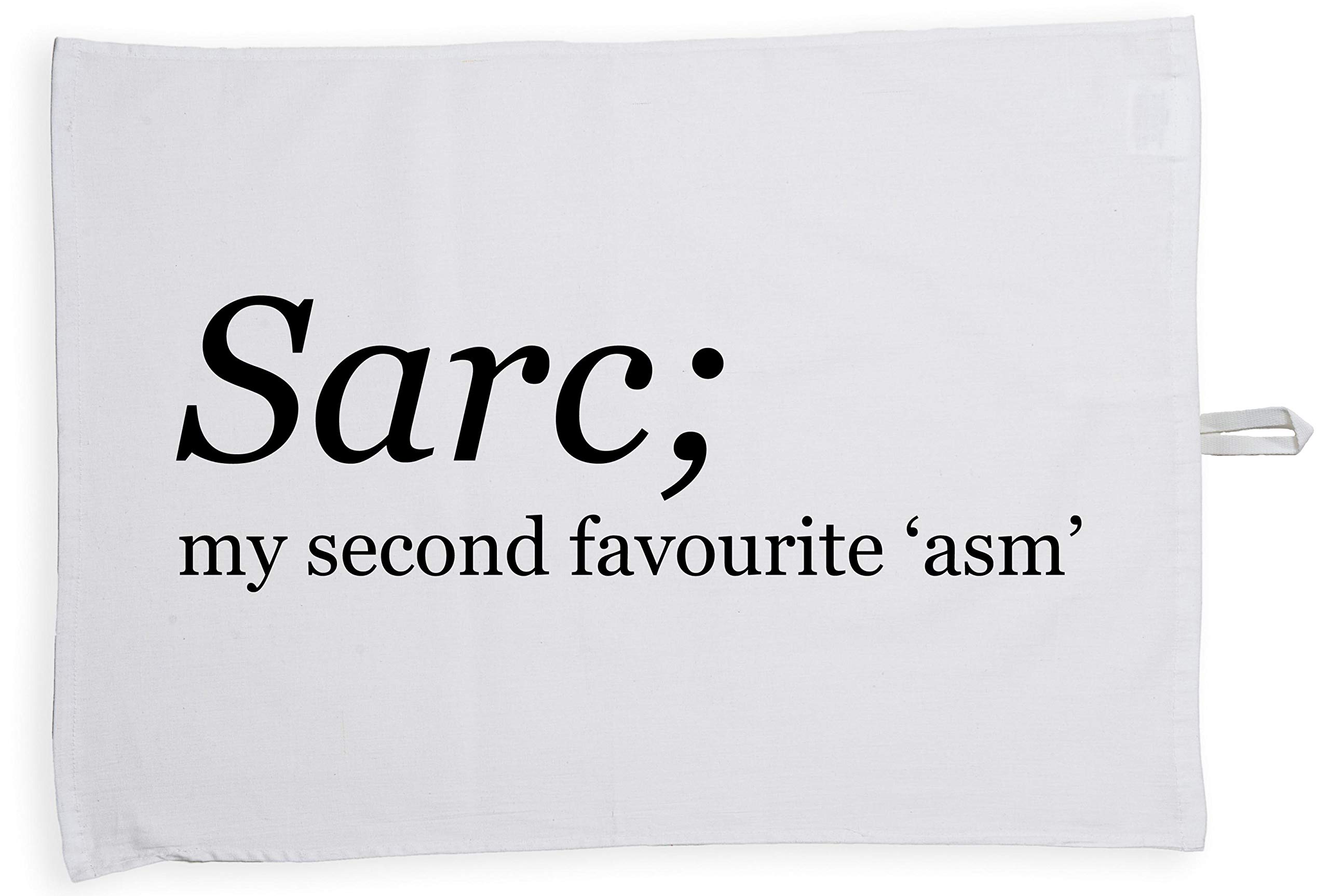Hippowarehouse Sarc; My Second Favourite Asm Tea Towel Eco Printed Dish Cloth Kitchen accessory 50cmx70cm 100% Cotton