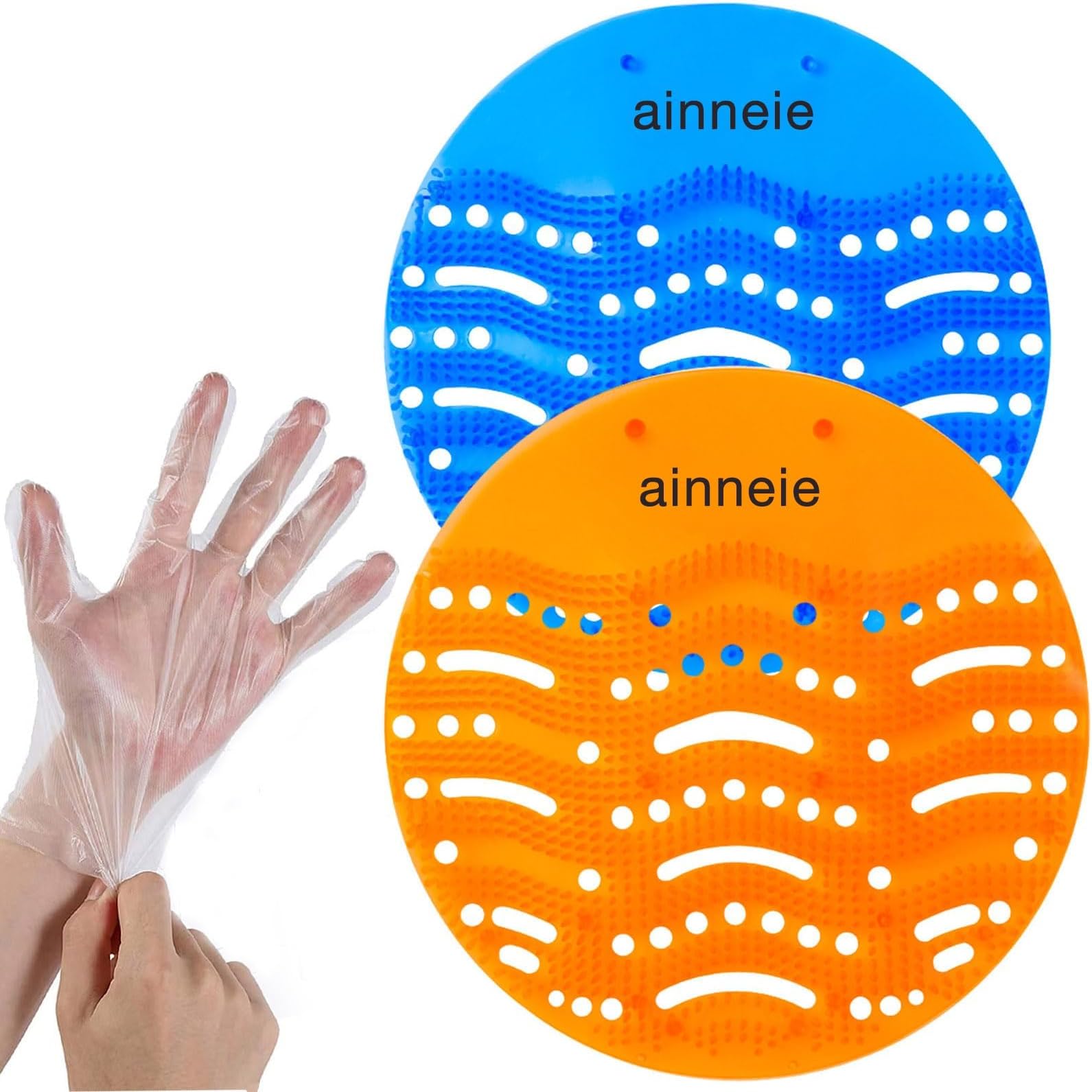Urinal Deodorizer Screens 20 Pack Anti-Splash Urinal Screen Urinal Deodorizer Odor Freshener for Public Restrooms Restaurants Cafes Bars Schools Fits Wet & Dry Urinals(10pcs Blue+10pcs Orange)