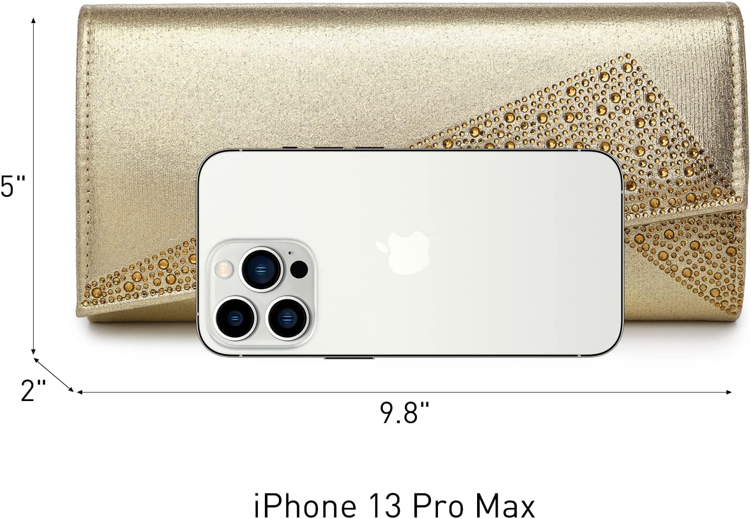 Dasein Women's Satin Rhinestone Clutch Evening Bags Sparkle Glitter Shiny Purse Handbag for Party Wedding Cocktail Prom - Image 5