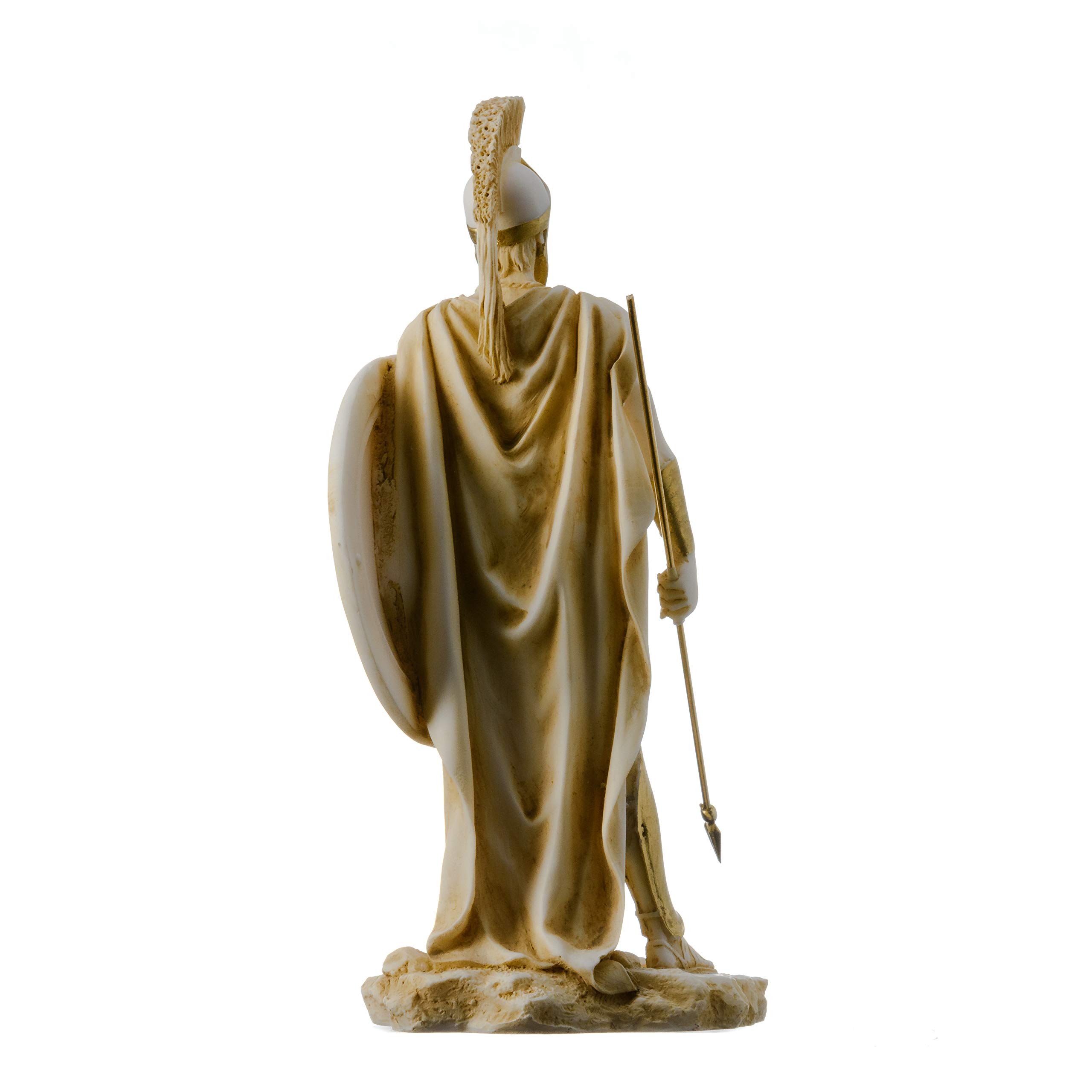 LEONIDAS Statua del re spartano greco scultura figura in alabastro tono oro 23 cm