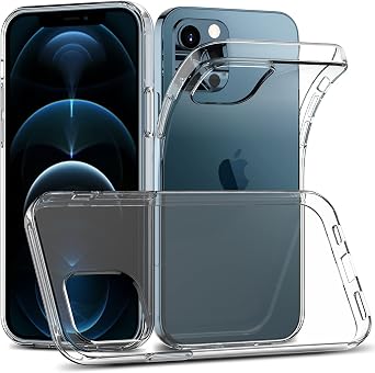 for iPhone 12 Pro Max Case Clear, Ultra [Slim Thin] Flexible Scratch Resistant TPU Gel Rubber Soft Skin Silicone Protective Phone Case Cover for iPhone 12 Pro Max 6.7 Clear