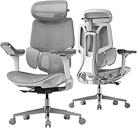 Vista 11 de Hbada E3 Pro Silla de oficina ergonómica, silla de oficina grande y alta, con soporte lumbar dinámico de 3 zonas, reposacabezas ajustable 4D, Gris